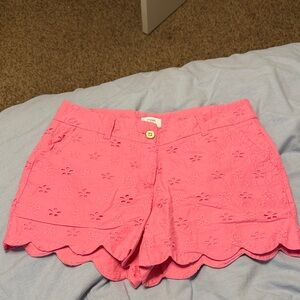 Crown & Ivy High Waist Pink Eyelet Shorts